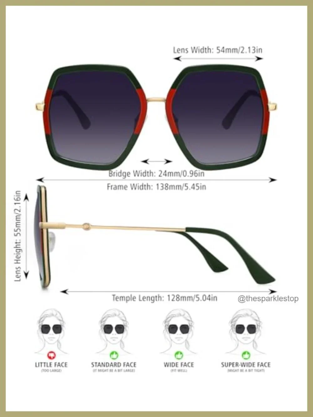 Oversized Hexagon Fashion Sunglasses UV400 Protection for Women